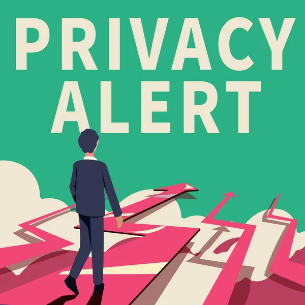 Didascalia Concettuale Privacy Alert Significato Del Concetto Avverte Utente Dal — Foto Stock