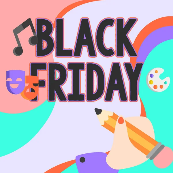 Έννοια Λεζάντα Black Friday Business Approach Day Seller Mark Prices — Φωτογραφία Αρχείου