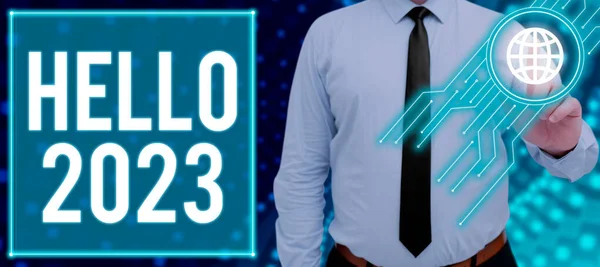 Έμπνευση Δείχνει Σημάδι Hello 2023 Ιντερνετ Concept Ελπίζοντας Ένα Μεγαλείο — Φωτογραφία Αρχείου