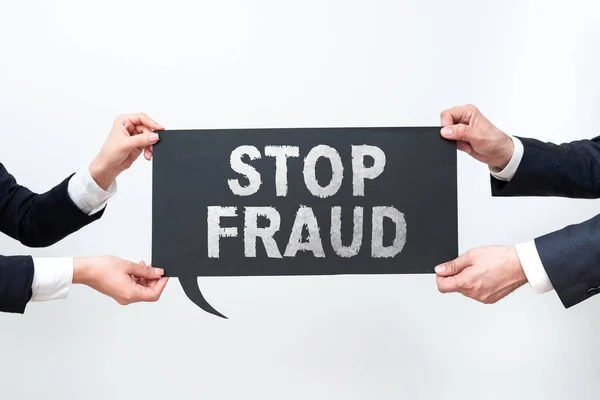 Menulis Teks Stop Fraud Konsep Yang Berarti Kampanye Saran Yang — Stok Foto