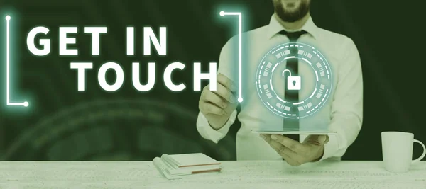 Conceptual Display Get Touch Business Approach Vítejte Týmu Adaptační Spolupráce — Stock fotografie