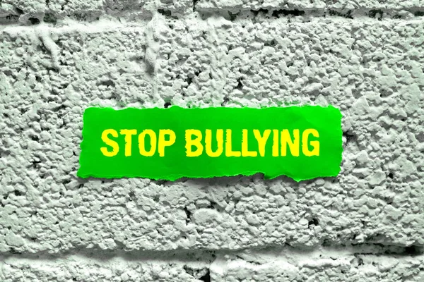 Texto Que Muestra Inspiración Stop Bullying Idea Negocio Prevenir Enfermedad — Foto de Stock