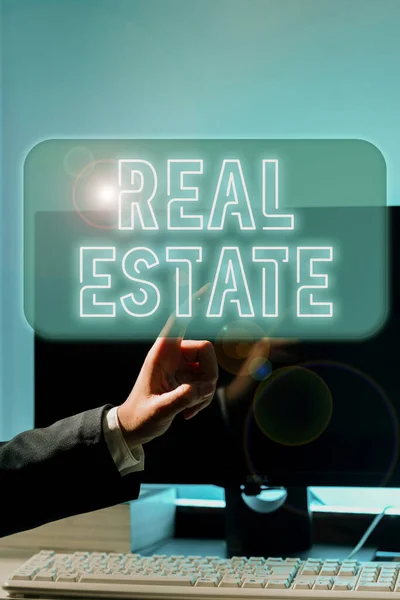 Conceptual Caption Real Estate Internet Concept Total Property Consisting Both — Stock Photo, Image