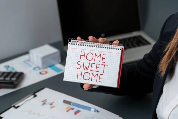 Writing Displaying Text Home Sweet Home Conceptual Photo Welcome Back — Stock Photo, Image