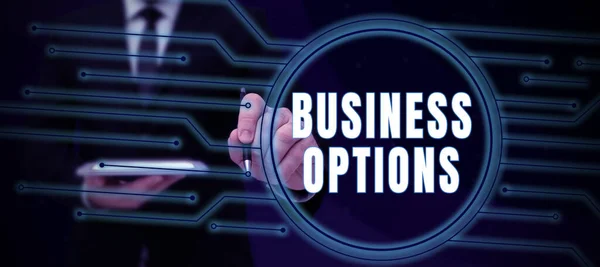 Segno Scrittura Mano Opzioni Business Business Concetto Scambio Valore Una — Foto Stock