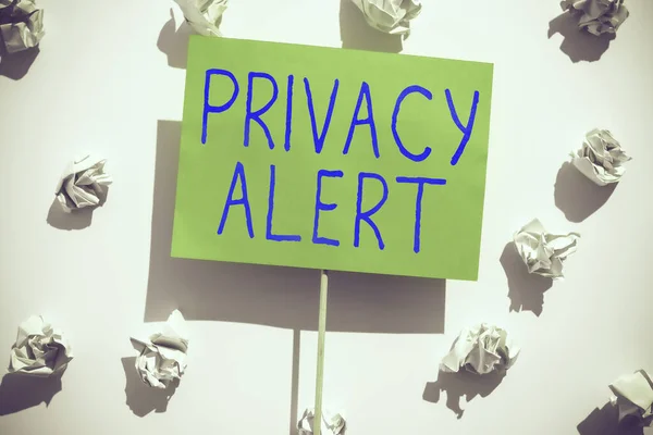 Visualizzazione Concettuale Privacy Alert Internet Concept Avverte Utente Dal Rischio — Foto Stock