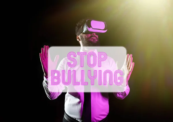 Texto Que Muestra Inspiración Stop Bullying Foto Conceptual Que Expresa — Foto de Stock