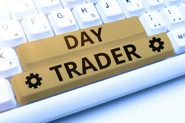 Pisanie Wyświetlania Tekstu Day Trader Business Showcase Osoba Która Kupuje — Zdjęcie stockowe