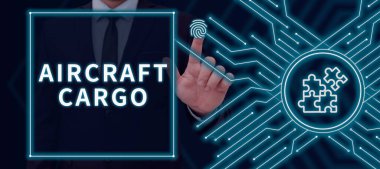 Kavramsal gösterim Uçak Kargosu, Sorgulama Açıklaması için Sorgulama Görevlisi 'nin parmak izini göstermesi ve önemli yazılım verilerini sunması anlamına geliyor..