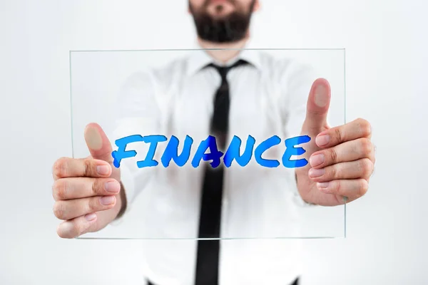 Schreiben Von Textanzeigen Finanzen Geschäftsübersicht Beschreibt Aktivitäten Zusammenhang Mit Fremdkapital — Stockfoto