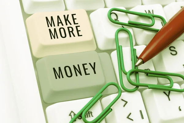 Podpis Tekstowy Prezentujący Make More Money Business Idea Zwiększ Dochody — Zdjęcie stockowe