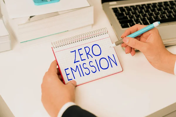 Text Zeigt Inspiration Zero Emission Word Bezieht Sich Auf Einen — Stockfoto