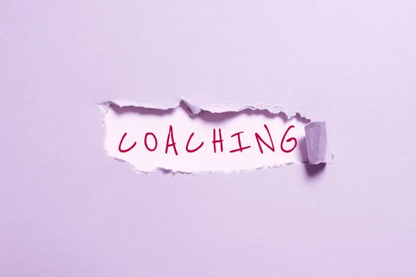 Hand Writing Sign Coaching Business Idea Unlocking Persons Potential Maximize — Stock Photo, Image
