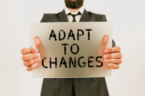 Conceptual Caption Adapt Changes Word Embrace New Opportunities Growth Adaptation — Stock Photo, Image