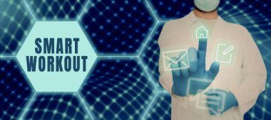 Akıllı Antrenman sunan metin başlığı, iş genel görünümü kas büyümesini maksimuma çıkarmak için özel olarak tasarlanmış egzersiz