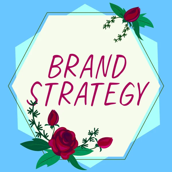 Texto Que Presenta Brand Strategy Word Escrito Plan Largo Plazo — Foto de Stock