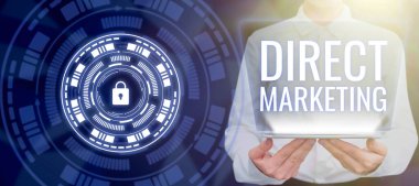 Kavramsal başlık Doğrudan Pazarlama, İnternet Konsepti hizmetleri doğrudan Dijital Kilit Sunan Ağ Güvenliği Tabletine satma işi.