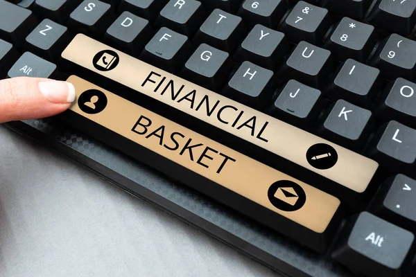 Expositor Conceptual Financial Basket Internet Concept Market Que Muestran Los —  Fotos de Stock