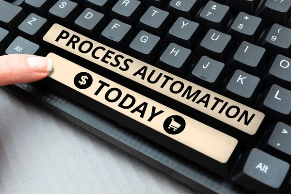 Textová Značka Zobrazující Automatizaci Procesů Koncepce Znamená Použití Technologie Pro — Stock fotografie