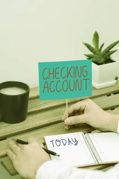 Tekenen Tonen Checking Account Business Showcase Een Ziekte Aandoening Die — Stockfoto