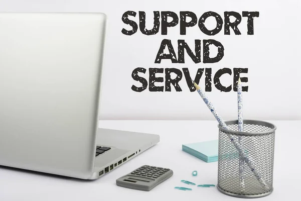 Знак Поддержка Сервис Витрина Бизнес Помощь Обслуживание Клиентов Бизнес Технологии — стоковое фото