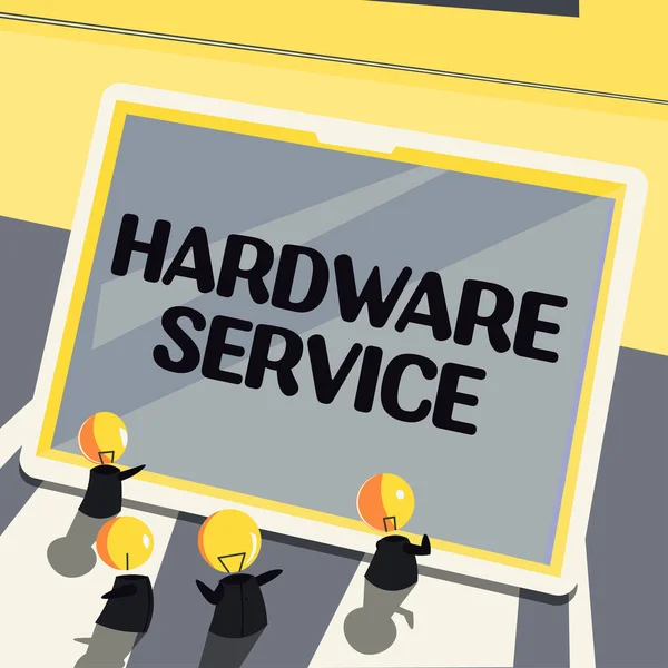 Inspiratie Uithangbord Hardware Service Woord Voor Vergoeding Van Verzekerde Voor — Stockfoto