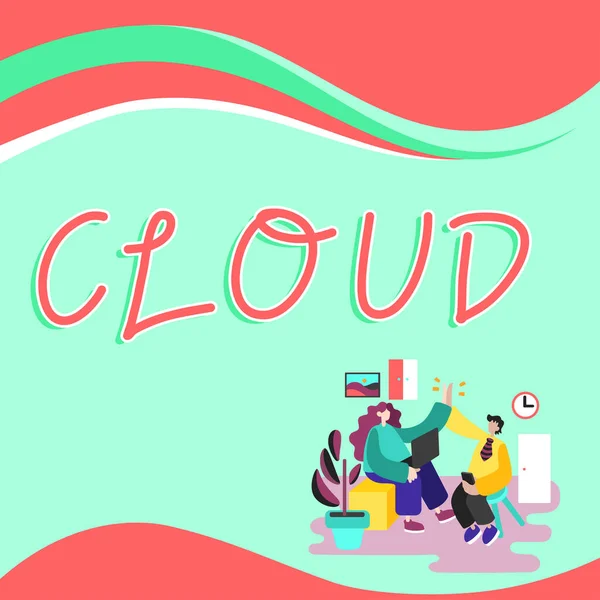 Titulek Textu Představující Cloud Internet Koncept Běží Pracovní Zatížení Vzdáleně — Stock fotografie