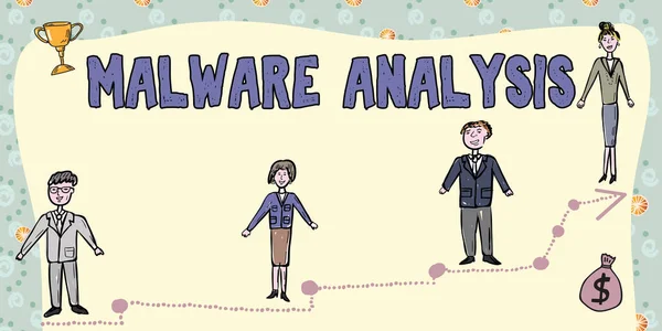 Malware Analysis Ord Aktiviteter Selskap Tar Markedsføre Selge Produkter Woman – stockfoto