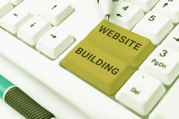 Inspiration Showing Sign Website Building Business Overview Site Constructed According — Stock Photo, Image