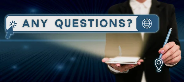 콘셉트 Any Questions Business Showcase Allowing Any Doughtative Statement Group — 스톡 사진