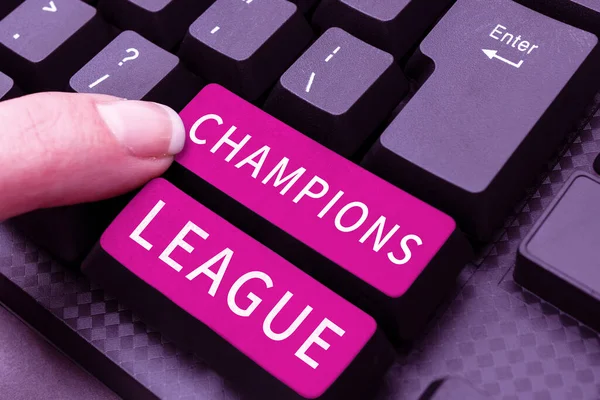 Text Caption Presenting Champions League Internet Concept Bank Account Allows — Stock Photo, Image
