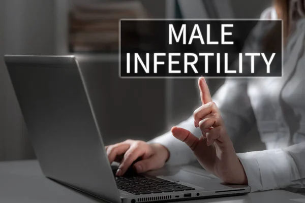 Leyenda Texto Que Presenta Infertilidad Masculina Compañía Del Concepto Del — Foto de Stock