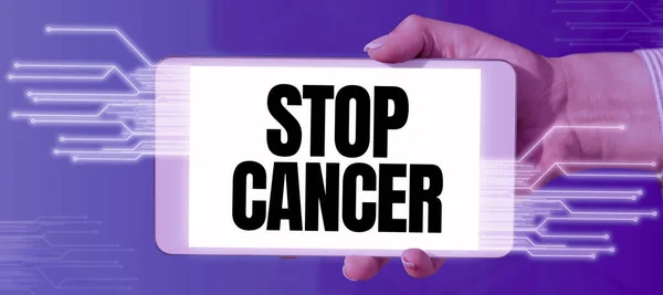 Psaní Textu Textem Stop Rakovině Obchodní Přístup Přestal Používat Zakázané — Stock fotografie