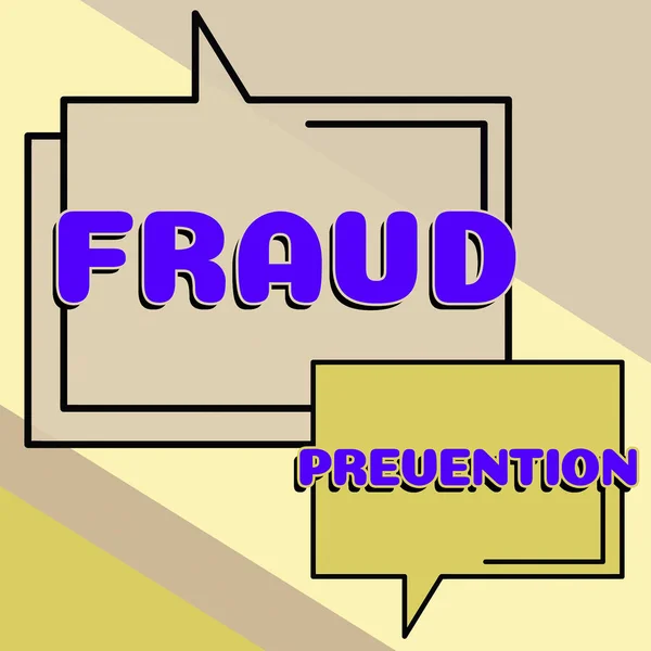 Text sign showing Fraud Prevention, Business concept one employed by another usually for wages or salary Thinking New Writing Concepts, Breaking Through Writers Block