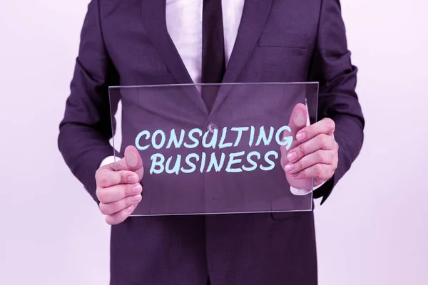Signe Écriture Main Consulting Business Business Showcase Spécialisé Dans Conception — Photo