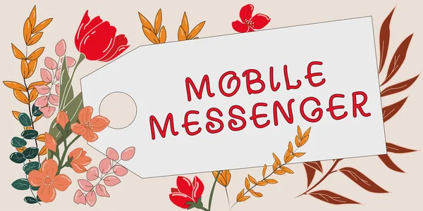 Inspiration Montrant Signe Mobile Messenger Billets Approche Affaires Arrivent Comme — Photo