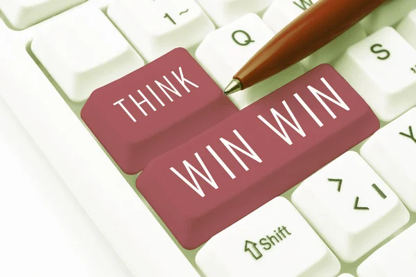 손쓰기 Think Win Business Overview Request Information Asking Wonder Need — 스톡 사진