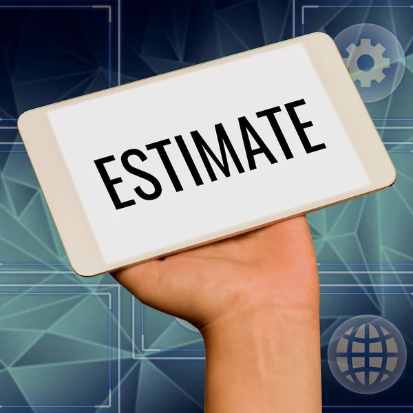 Conceptual Caption Estimate Concept Meaning Calculate Assess Approximately Value Number — Stock Photo, Image