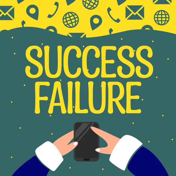 Podpis Conceptual Success Failure Słowo Napisane Ustalonych Sposobów Ustalania Celów — Zdjęcie stockowe