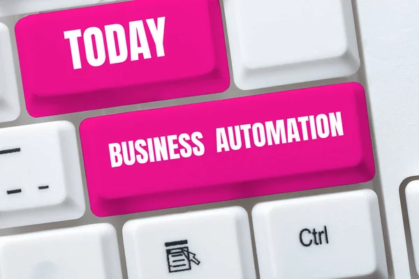 Zeigen Sie Business Automation Geschäftsidee Erweiterte Fähigkeiten Rechtzeitige Erwartungen Ziele — Stockfoto