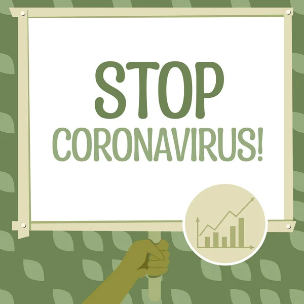 Σήμα Κειμένου Δείχνει Stop Coronavirus Επιχειρηματική Έννοια Υποστηρίζει Κατά Της — Φωτογραφία Αρχείου