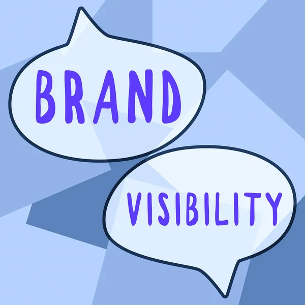 손으로 브랜드 Brand Visibility 개념적 의미는 물건의 가격을 이전의 페이퍼 — 스톡 사진