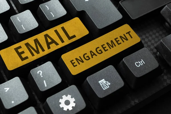 Text Rukopise Email Engagement Business Overview Email Rozeslán Cílem Informovat — Stock fotografie