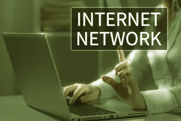Sinal Escrita Mão Internet Network Internet Concept Etermines Como Ele — Fotografia de Stock