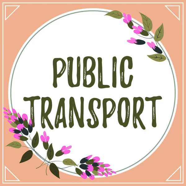 Leyenda Conceptual Transporte Público Word Escrito Asegurar Calidad General Producto —  Fotos de Stock