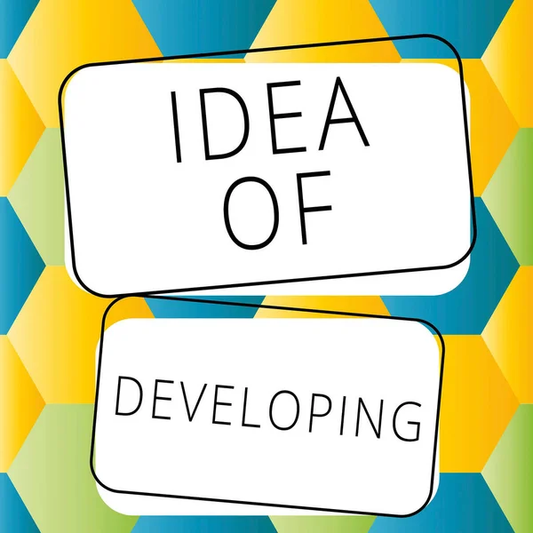 Inspiración Mostrando Signo Idea Desarrollo Concepto Que Significa Producto Innovación — Foto de Stock