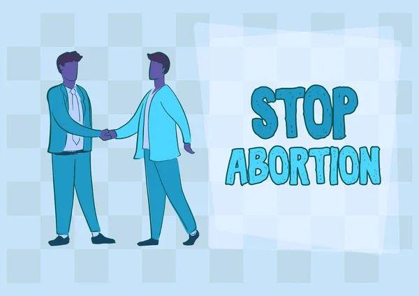 Написание Отображения Текста Stop Abortion Бизнес Идея Предотвратить Неконтролируемый Рост — стоковое фото
