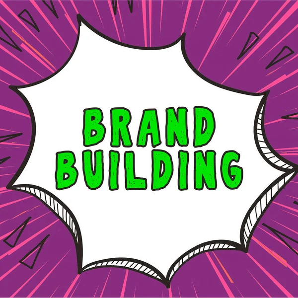 Handschrift Brand Building Conceptuele Foto Ontwikkelen Van Een Unieke Professionele — Stockfoto