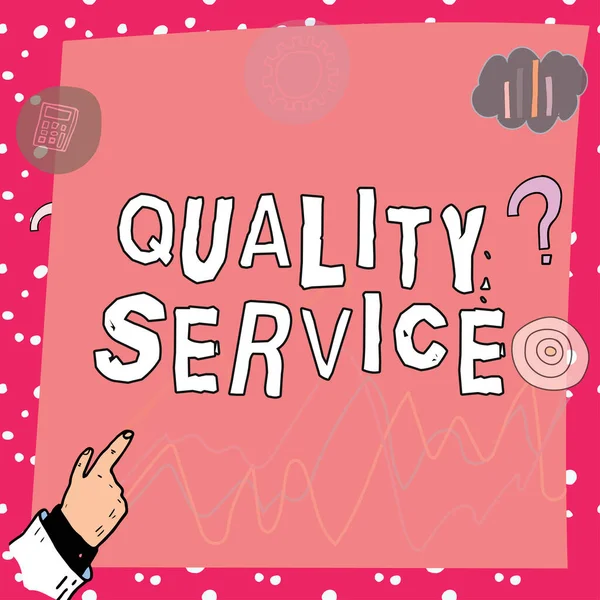 Tekst Weergeven Quality Service Internet Concept Voldoen Aan Verwachtingen Van — Stockfoto