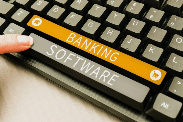 Handschrift Signatur Banking Software Internet Konzept Ein Satz Oder Eine — Stockfoto